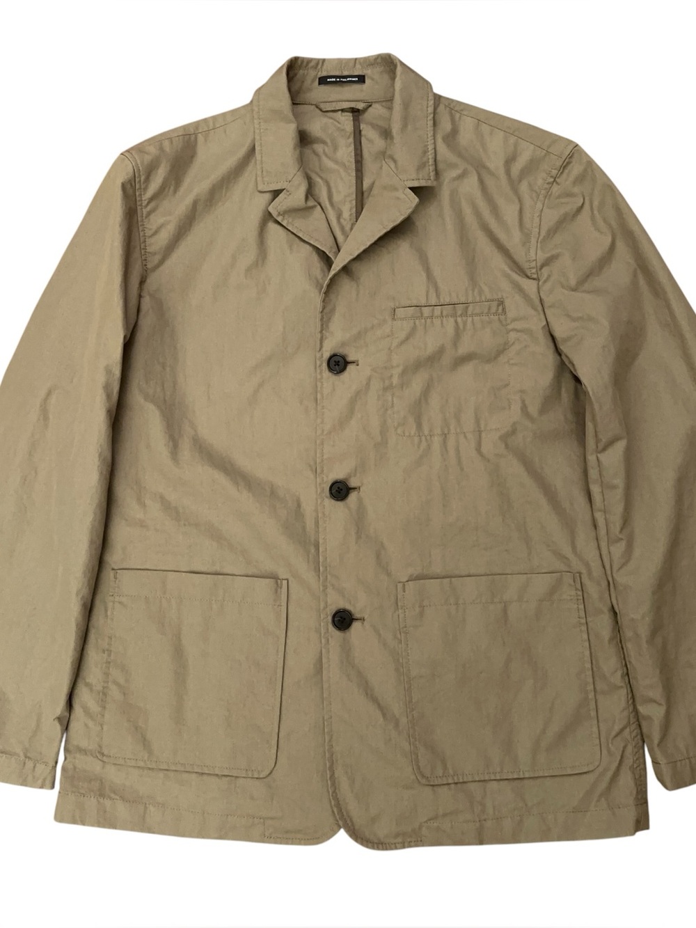 Club Monaco Blazer Jacket Mens Size 40 Sports Coat Chore Jacket Cotton Beige